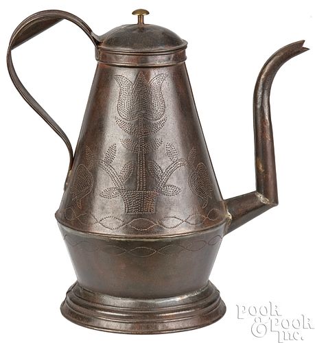 PENNSYLVANIA PUNCHED TIN COFFEEPOT  2faf099