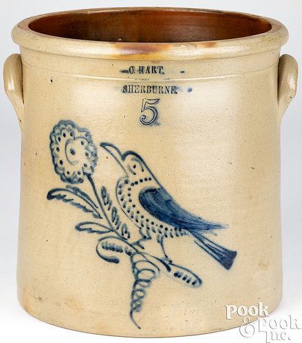 NEW YORK FIVE-GALLON STONEWARE CROCK,