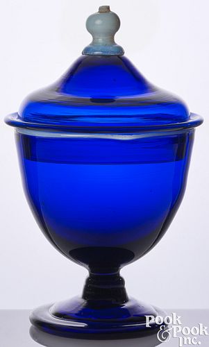 BLOWN COBALT BLUE GLASS COVERED 2faf19b