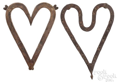 TWO PENNSYLVANIA WROUGHT IRON HEART 2faf156