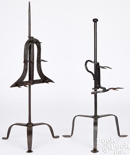 TWO WROUGHT IRON MEAT ROASTING 2faf205