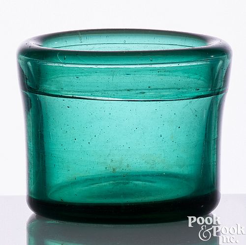 BLOWN DEEP GREEN GLASS FINGER BOWL  2faf1c7