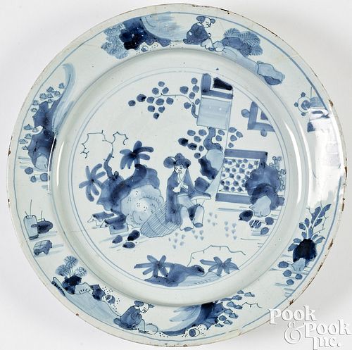 LARGE ENGLISH DELFTWARE CHARGER  2faf2a6