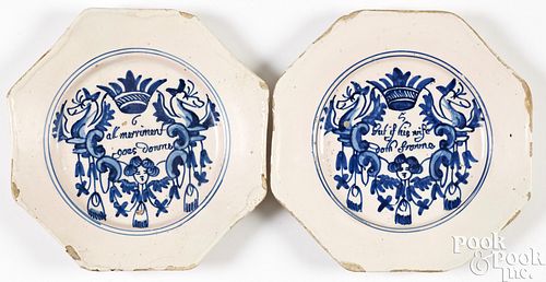 PAIR OF ENGLISH DELFTWARE OCTAGONAL 2faf2ae