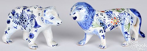 DELFTWARE LION AND BEAR 18TH 19TH 2faf2b4