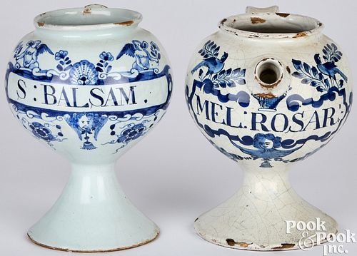 TWO DELFTWARE APOTHECARY JARS  2faf2bc