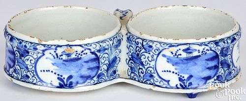 ENGLISH DELFTWARE CRUET STAND, MID 18TH