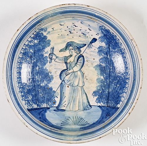 ENGLISH DELFTWARE PORTRAIT CHARGER,