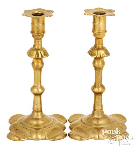 GEORGE GROVES PAIR OF BRASS CANDLESTICKSGeorge 2faf304