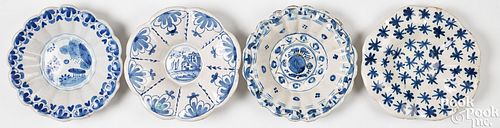 FOUR ENGLISH DELFTWARE LOBED DISHES  2faf2df