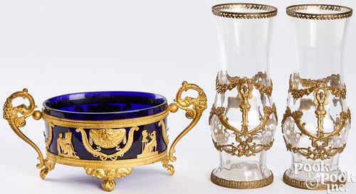 FRENCH GILT BRONZE AND COBALT CENTER 2faf33f