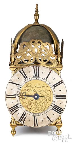 ENGLISH BRASS LANTERN CLOCK, EARLY 18TH