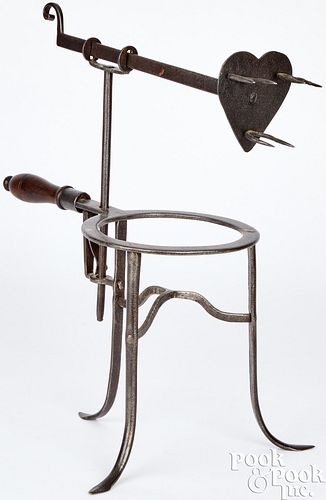 UNUSUAL ADJUSTABLE WROUGHT IRON MEAT