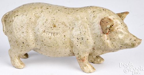 ILLINOIS GLAZED STONEWARE PIG, CA. 1900Monmouth