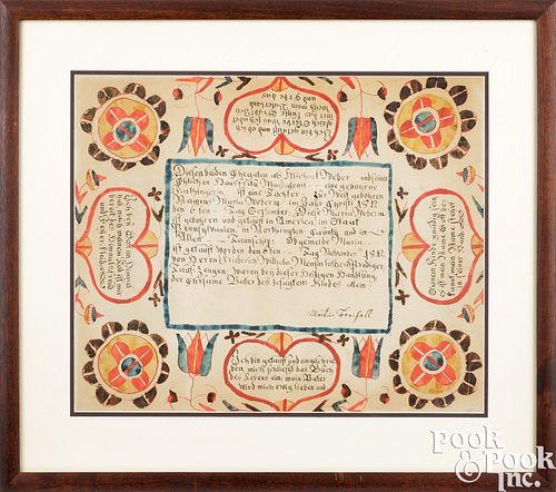 MARTIN BRECHALL FRAKTUR BIRTH CERTIFICATEMartin 2faf3f7