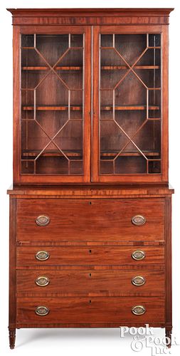 PENNSYLVANIA SHERATON SECRETARY BOOKCASE,