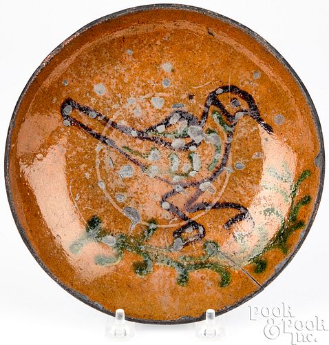 PENNSYLVANIA REDWARE BIRD PLATE  2faf410