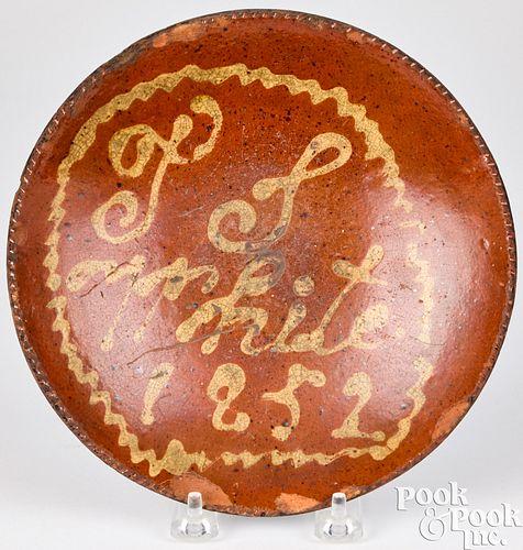 PENNSYLVANIA REDWARE SLIP PLATEPennsylvania