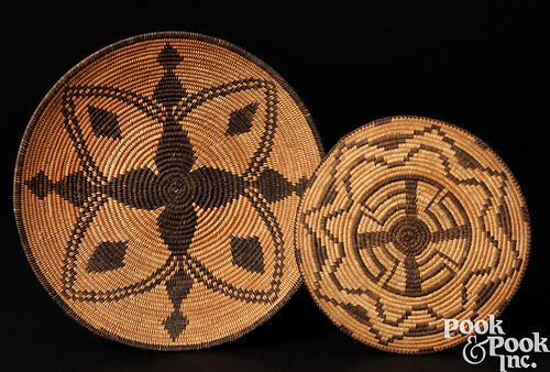 TWO APACHE INDIAN WOVEN BASKETS  2faf499