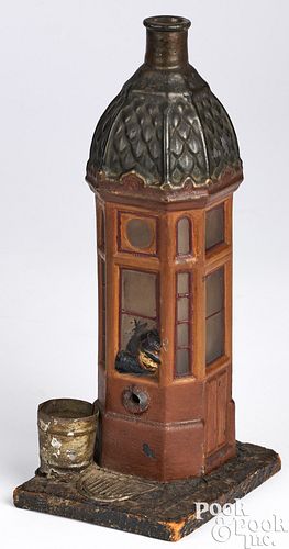 UNUSUAL PAINTED GLASS GUARDHOUSE 2faf4af