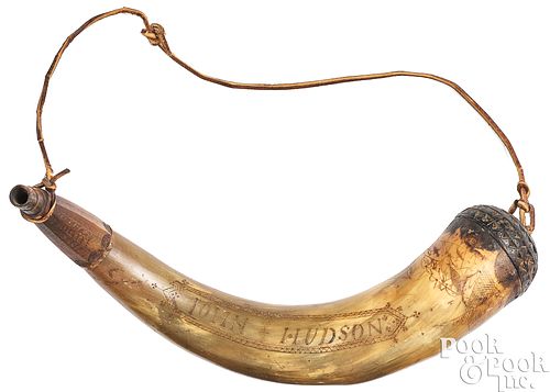 AMERICAN SCRIMSHAW POWDER HORN  2faf4be