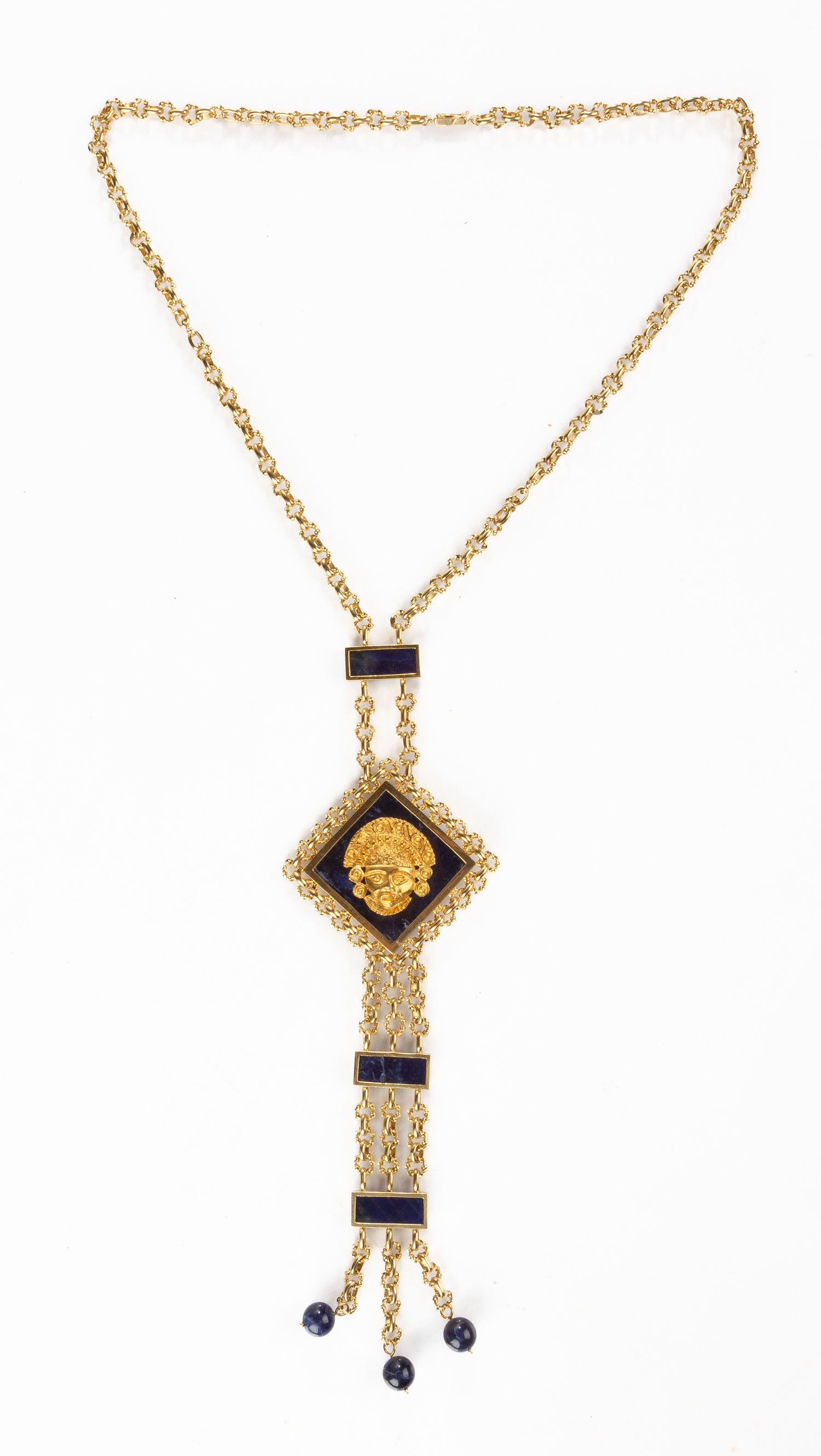 MARSH, INCAN REVIVAL, 18K GOLD AND LAPIS