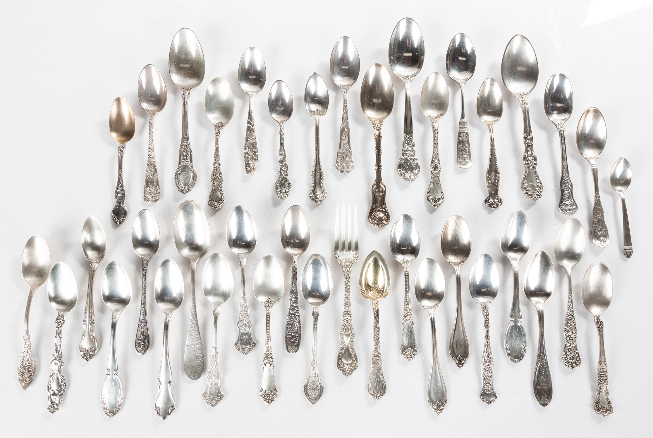 GROUP OF STERLING SILVER SPOONS Total