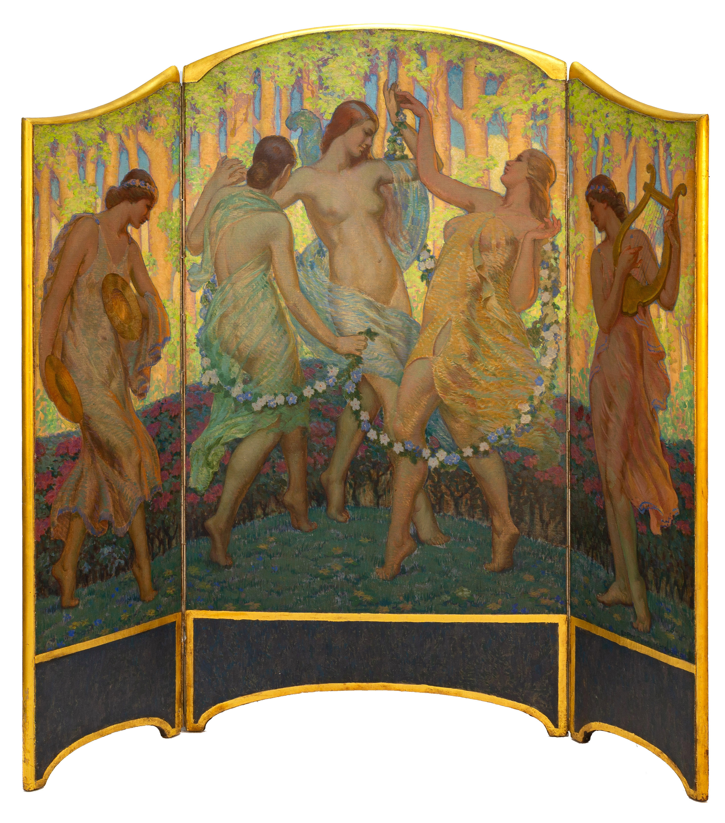 DANIEL MCMORRIS ART NOUVEAU THREE PANEL 2faf61e