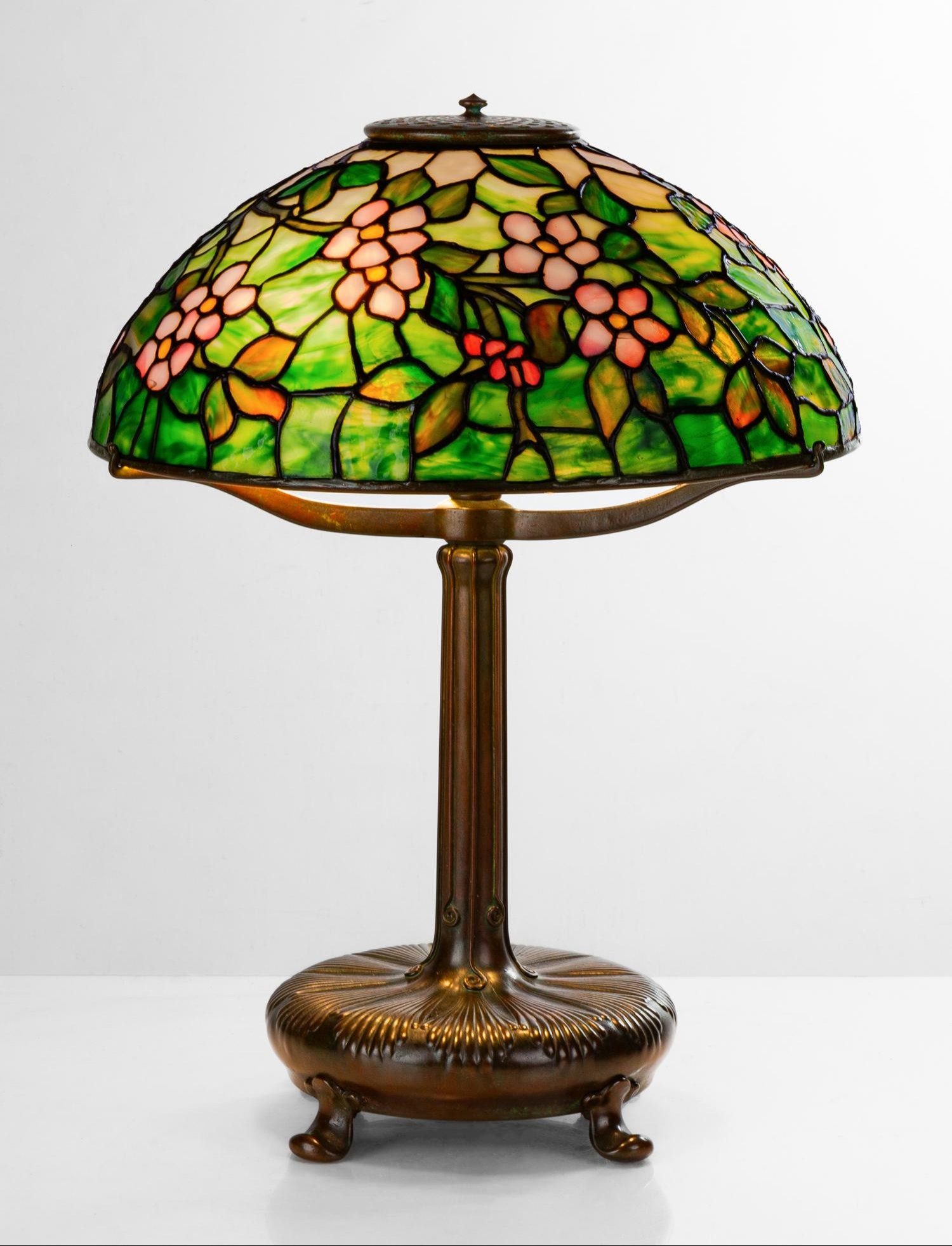 TIFFANY STUDIOS APPLE BLOSSOM LAMP Circa