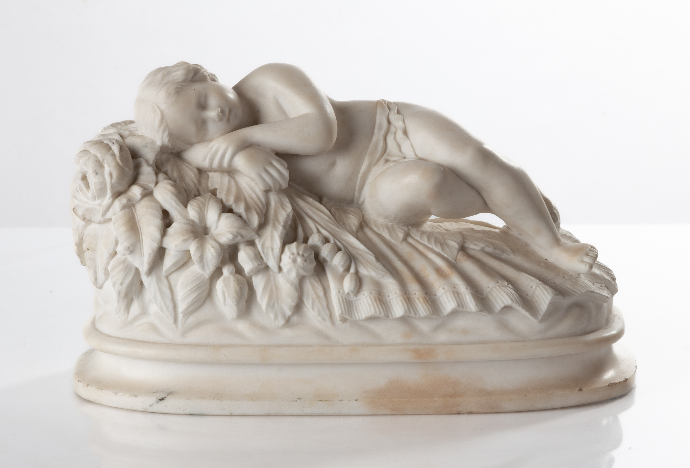 SLEEPING PUTTO MARBLE SCULPTURE 2faf71b