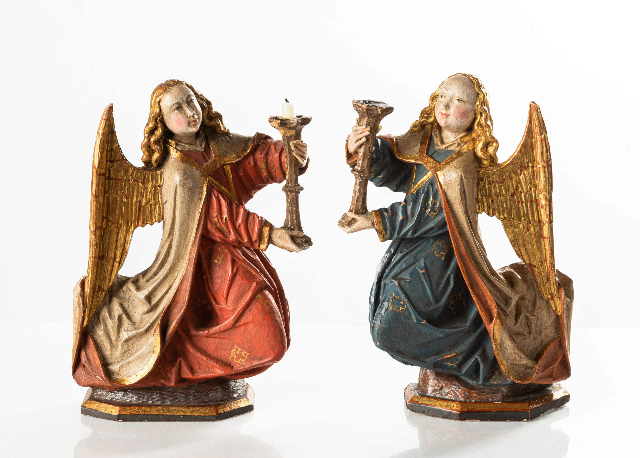 PAIR OF SPANISH ANGEL PRICKETS 2faf72c