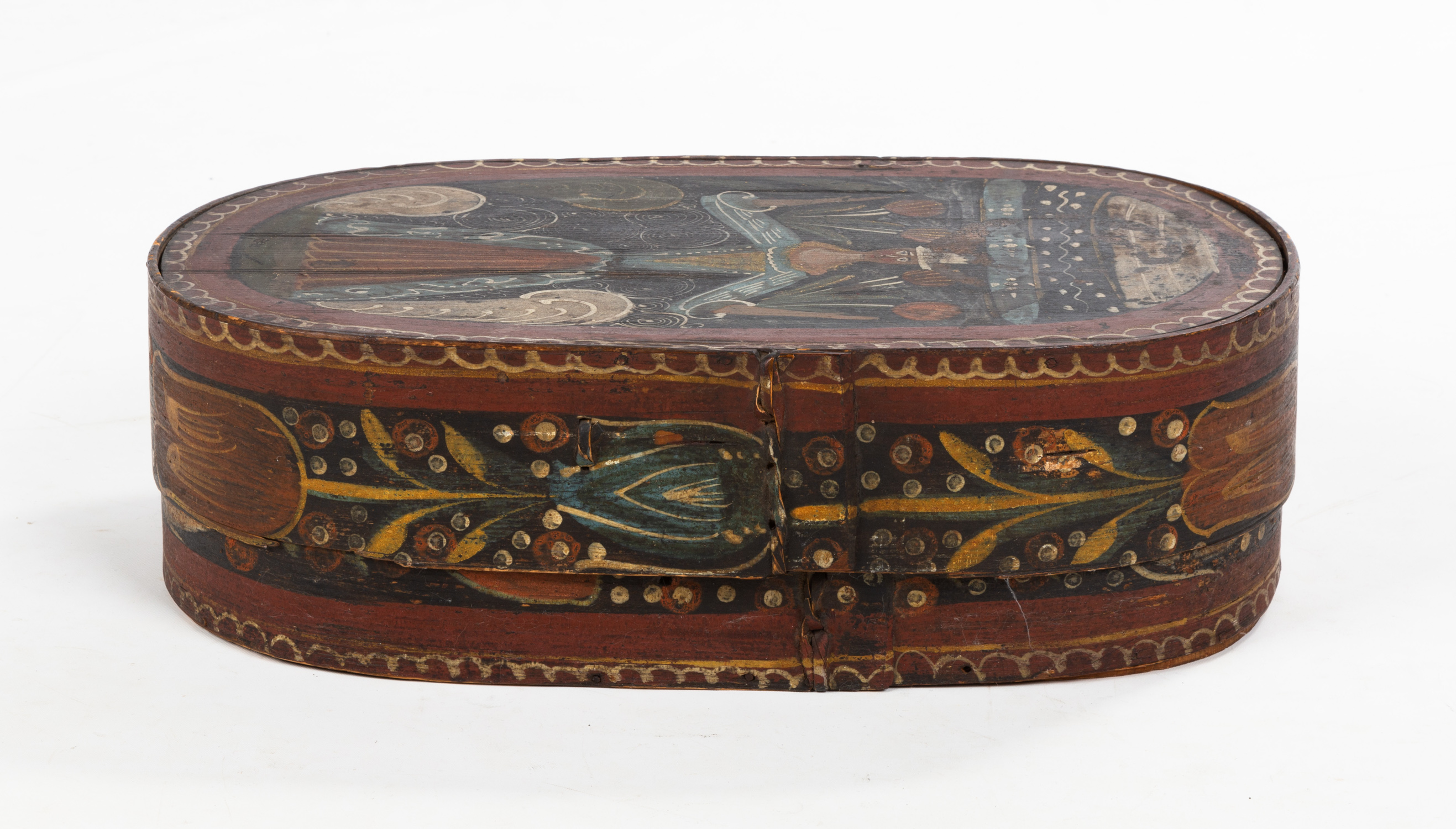 PAINTED BRIDAL BOX WITH WOMAN 19th 2faf836