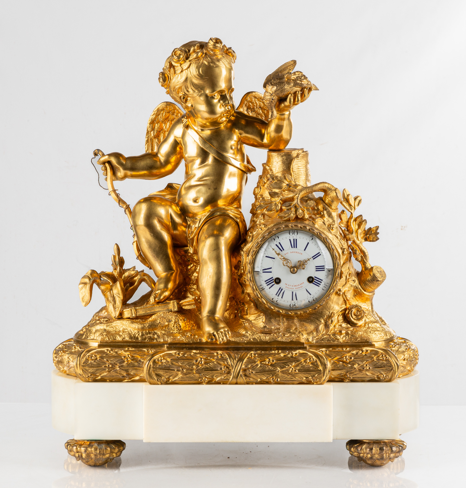 FRENCH LOUIS XV GILT BRONZE & MARBLE