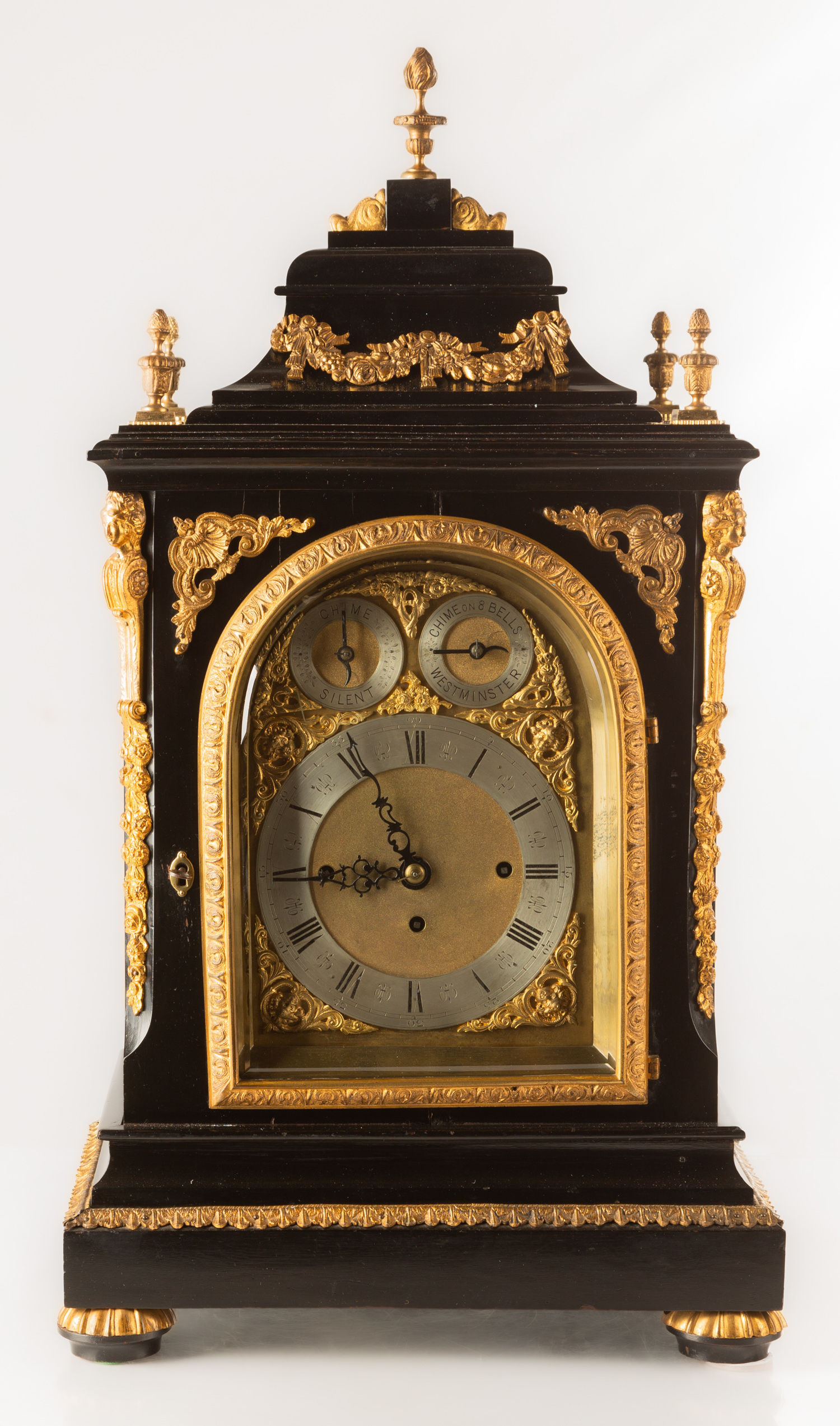 ENGLISH EBONIZED TRIPLE FUSEE MANTEL 2faf886