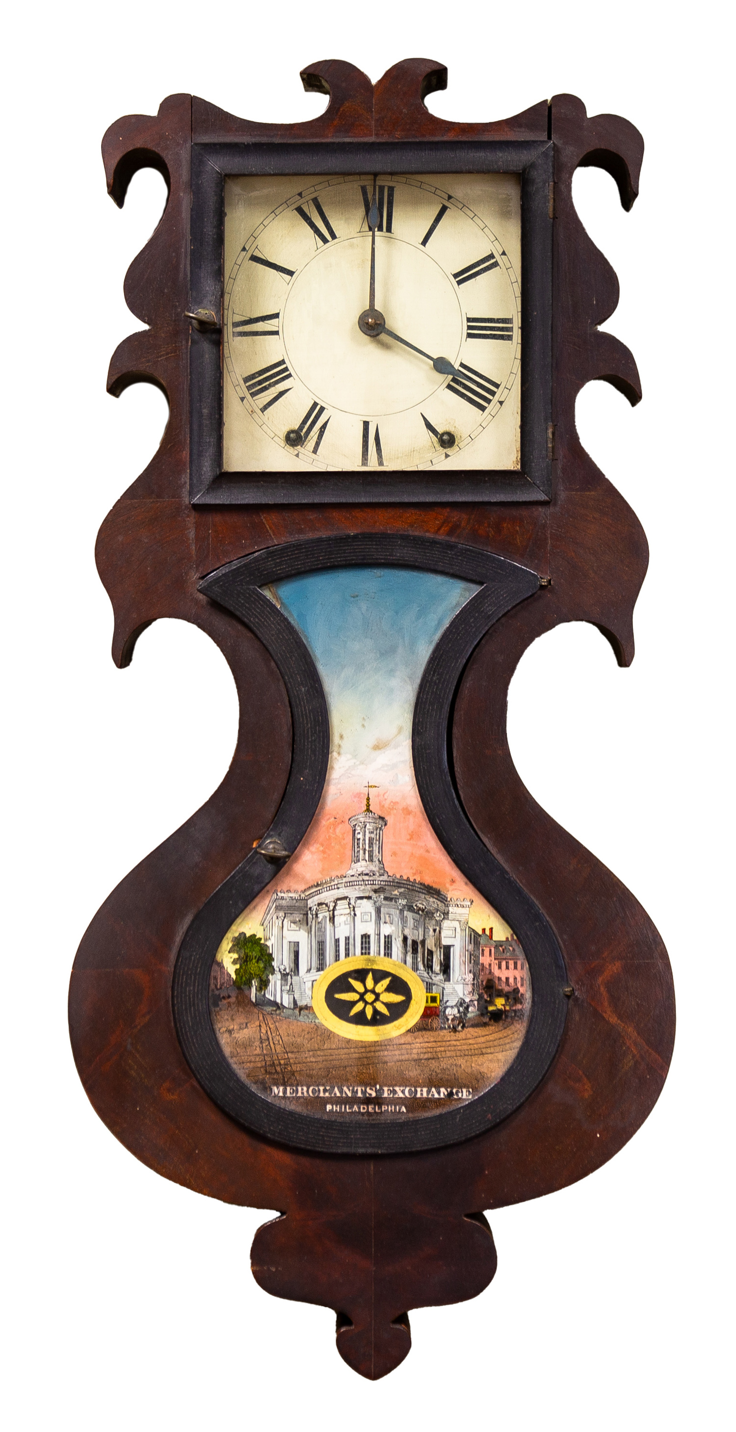 J. C BROWN ACORN WALL CLOCK Circa 1850,