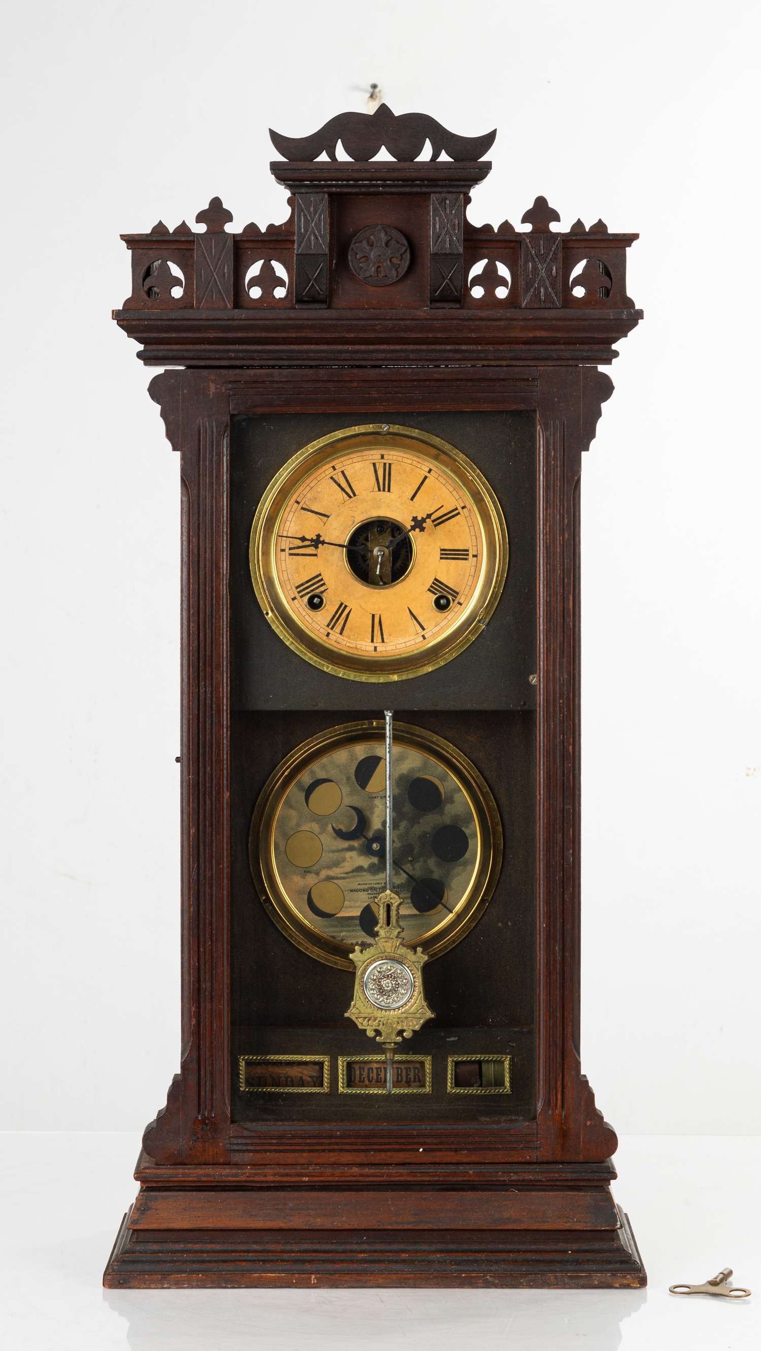 MACOMB CALENDAR CLOCK CO Walnut 2faf8ac