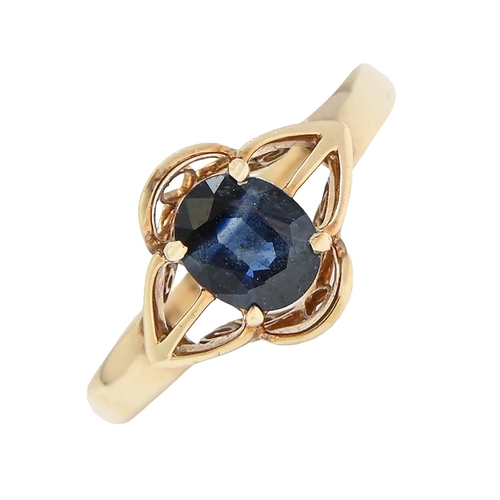 A sapphire ring in gold marked 2faf8bf