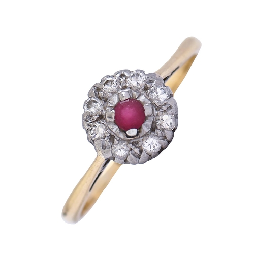 A ruby and diamond cluster ring gold 2faf8c5