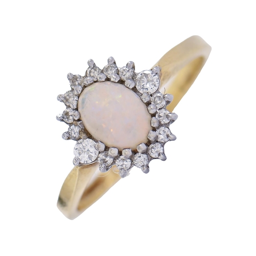 An opal and diamond ring in 18ct 2faf8d0