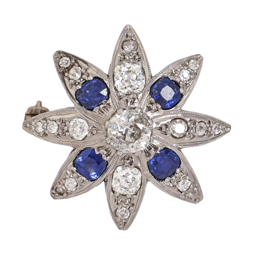 A sapphire and diamond brooch  2faf8d9