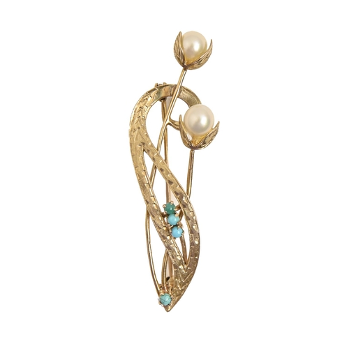 A cultured pearl and turquoise 2faf937