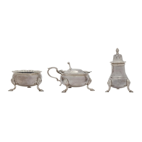 An Elizabeth II silver condiment set,