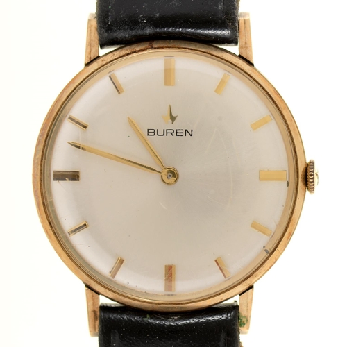 A Buren 9ct gold gentleman’s wristwatch,