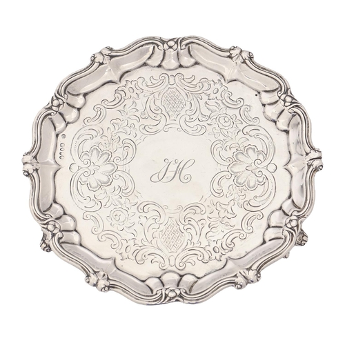 A Victorian silver salver on three 2fafa13