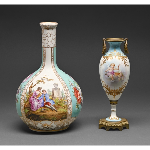 A German porcelain vase, c1900, of bottle