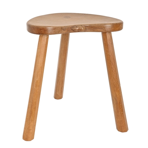 A Mouseman oak stool 45cm h carved 2fafaf4