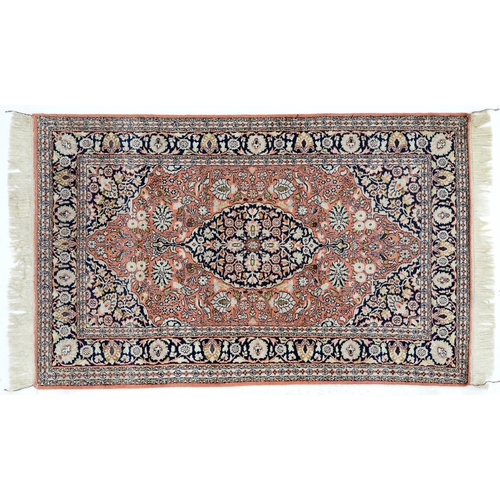 An Indian Kashmir art silk rug  2fafbf2