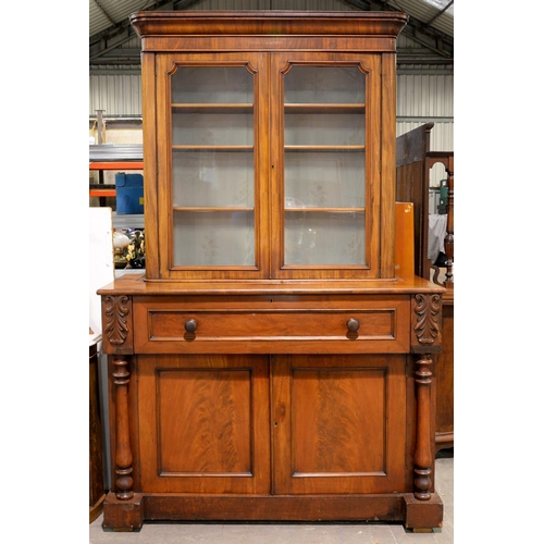 A Victorian mahogany secretaire bookcase,