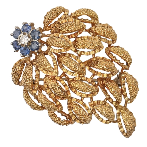 A sapphire and diamond brooch  2fafcec