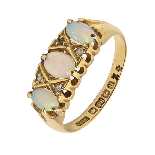 An opal ring with diamond accents  2fafcfa